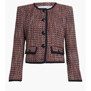 Veronica Beard Ceres Metallic Cotton Blend Tweed Jacket